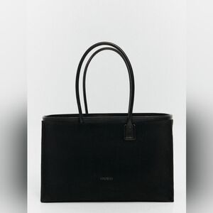 Hukh Lina large suede tote in black